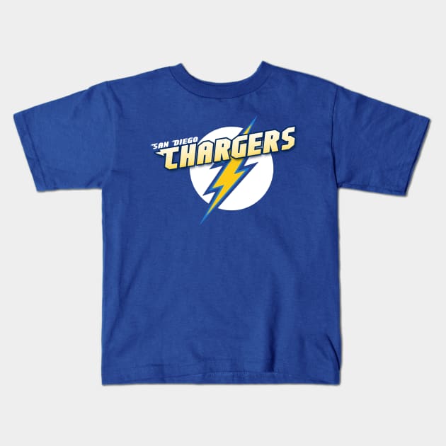 Charge in a Flash! Kids T-Shirt by Mike Hampton Art